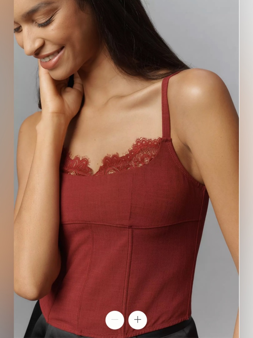 LyreBird Structured Lace-Trim Corset Top by Anthropology